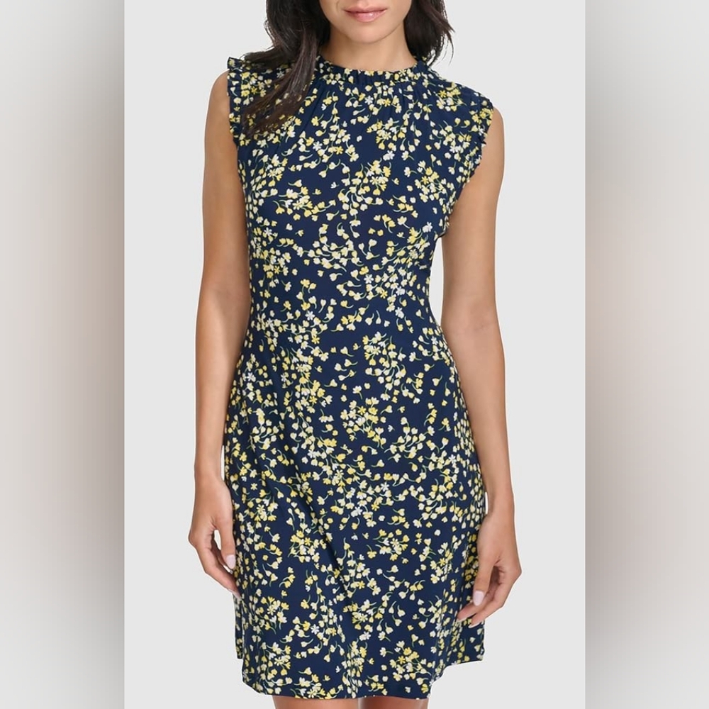 NWT Tommy Hilfiger Women's Sleeveless Floral Ruffle Dress